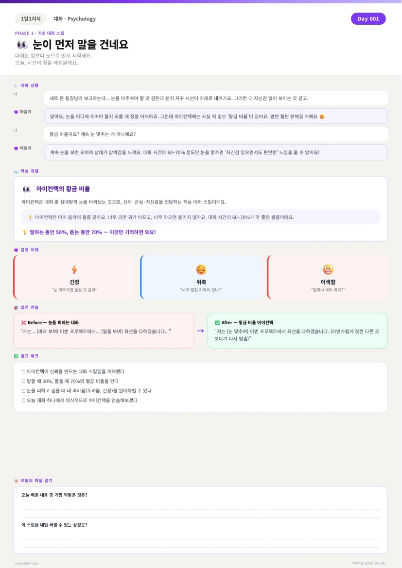 대화가 즐거워지는 말버릇 워크북 내부 페이지 미리보기